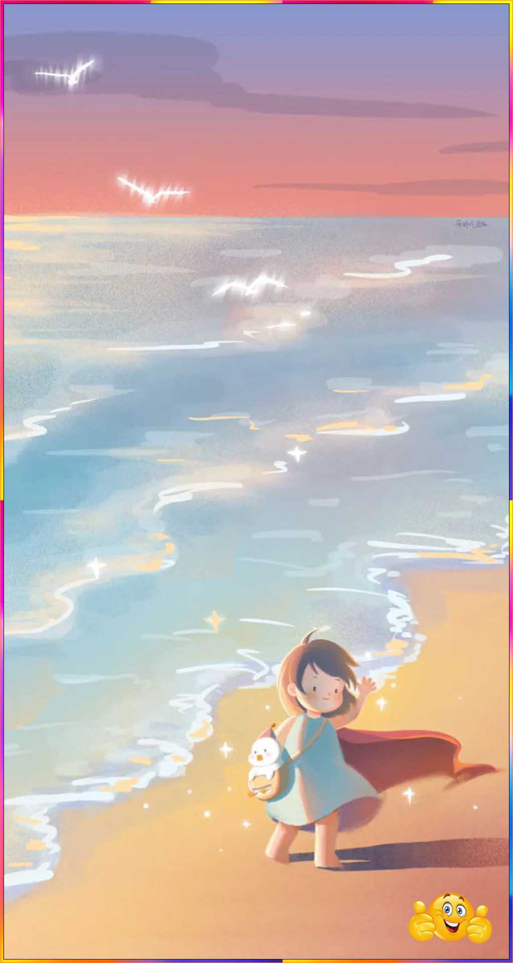 cute cartoon beach wallpaper
