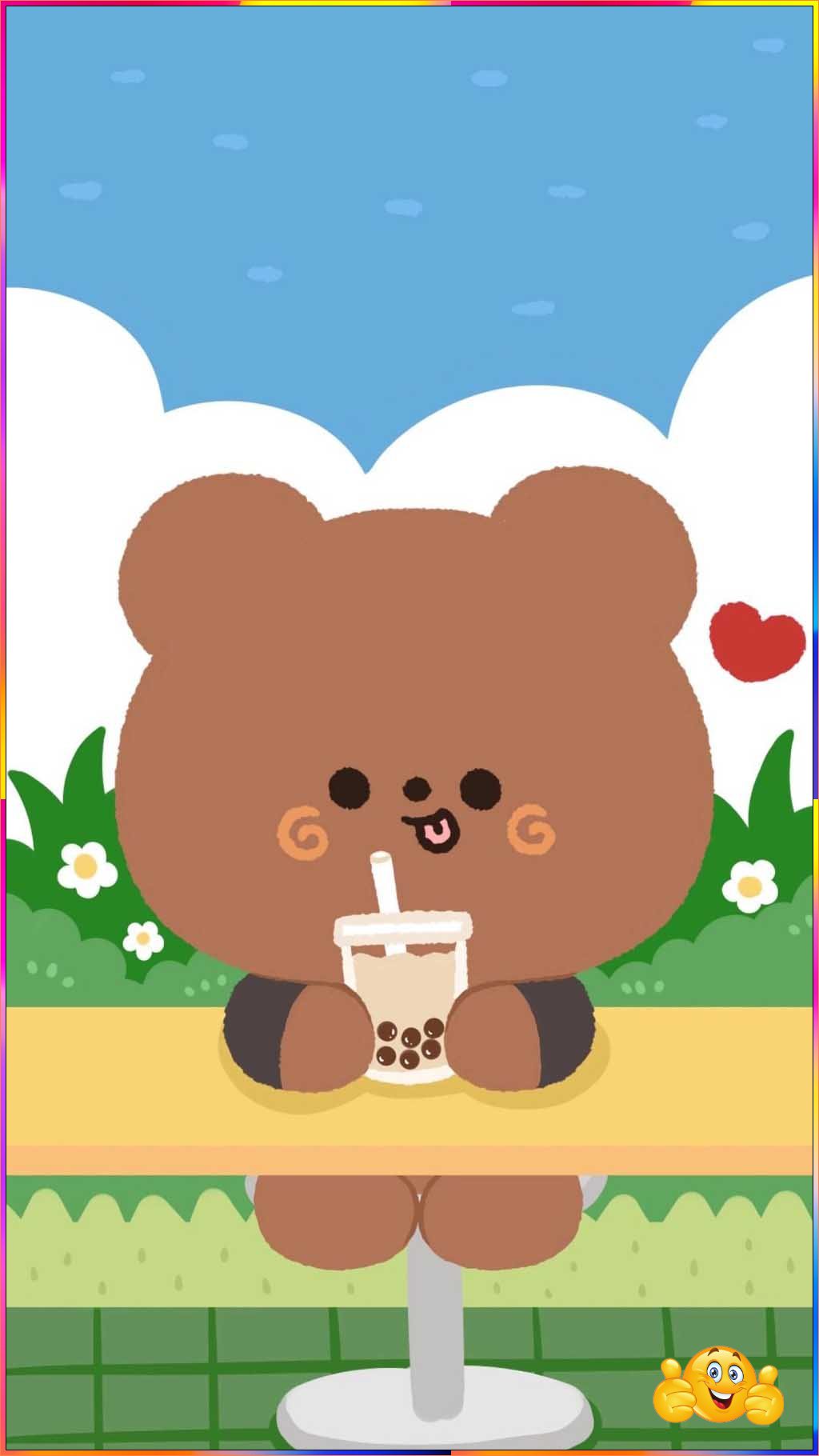 cute bear cartoon wallpaper