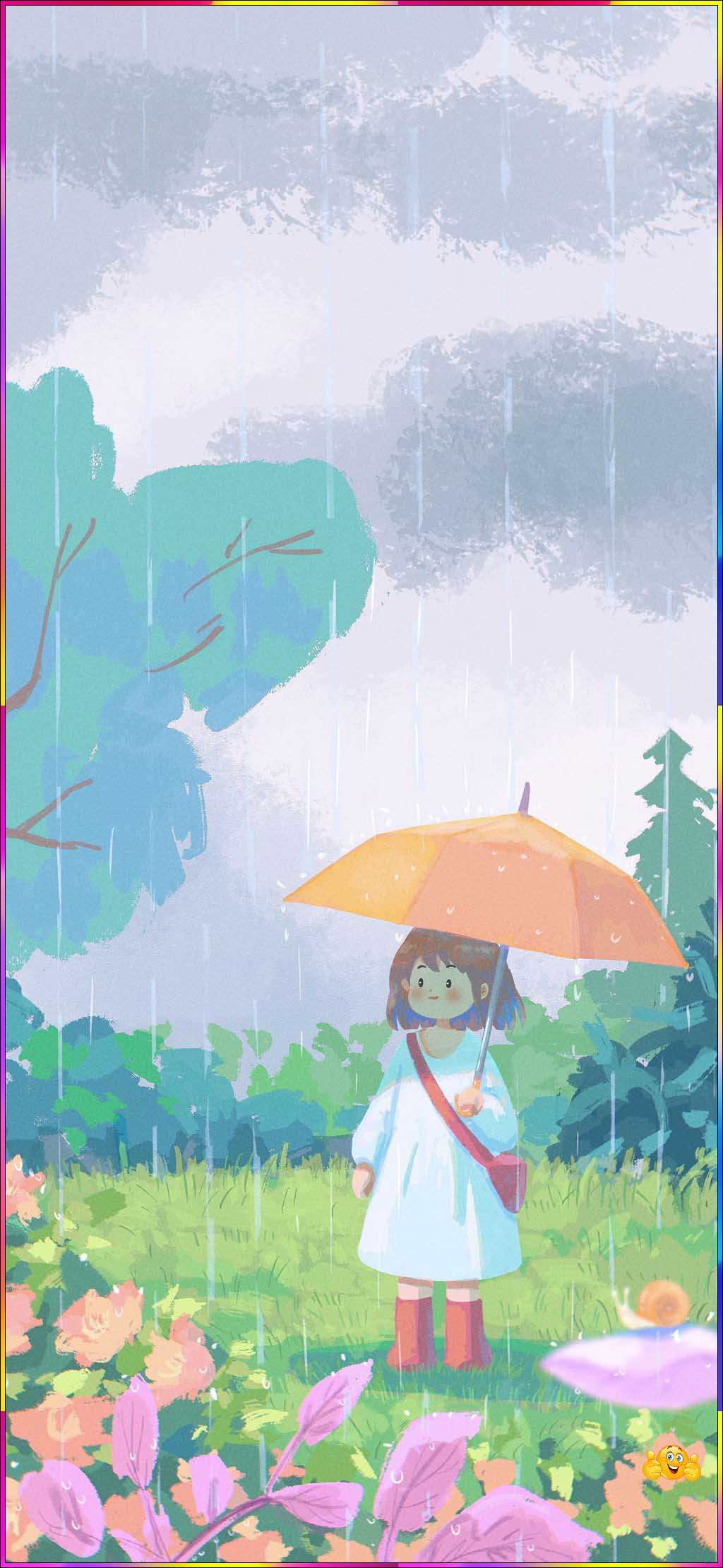 cute cartoon rain wallpaper