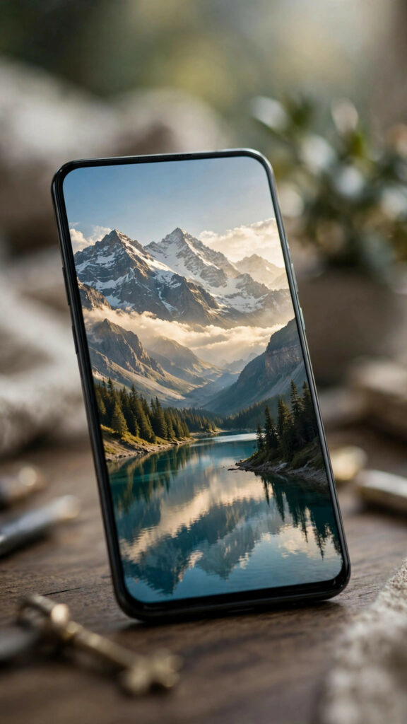 Sharp wallpaper image on iPhone screen
