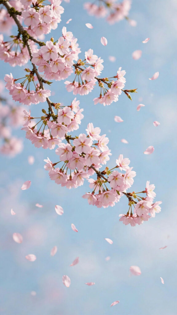 Delicate pink cherry blossom flowers wallpaper