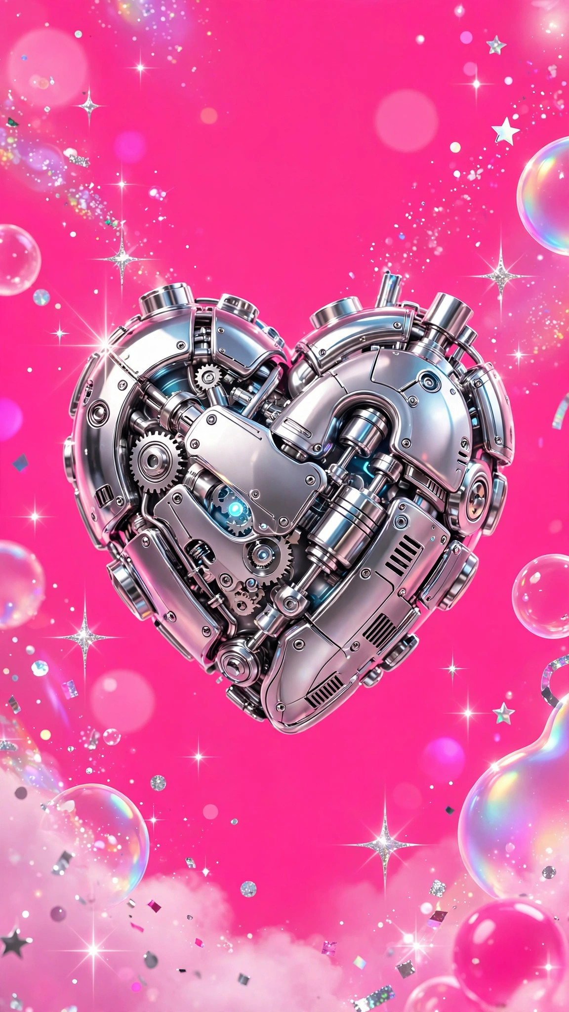Y2K chrome aesthetic wallpaper