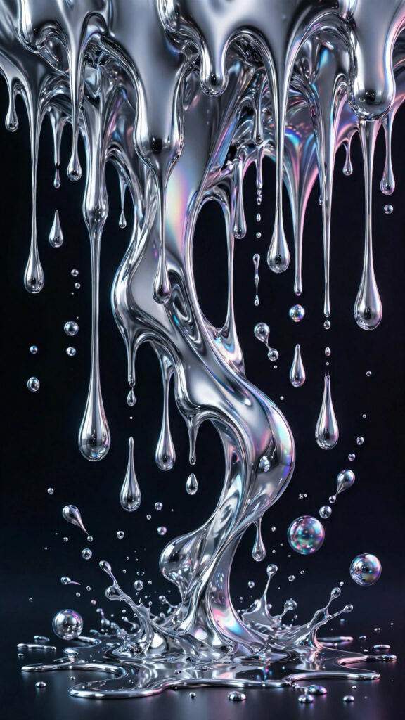 Y2K chrome aesthetic wallpaper