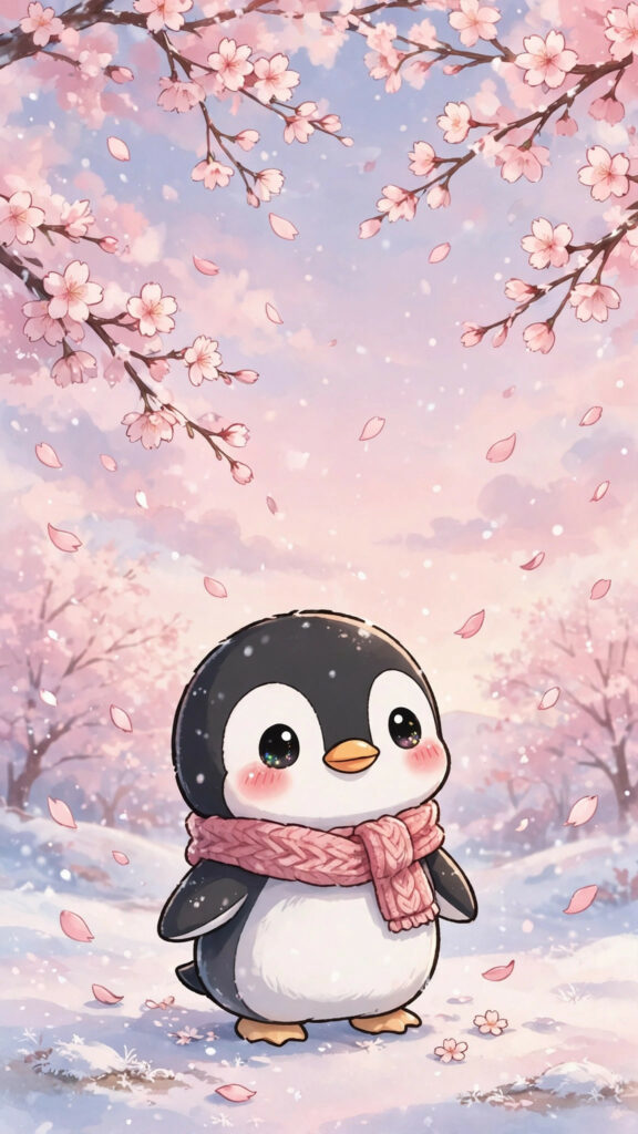 Sleepy kawaii creature in a moonlit scene