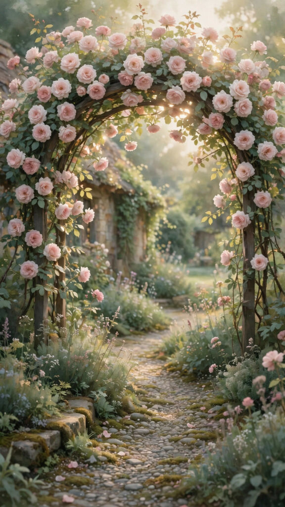 Hidden garden nook with climbing vines
