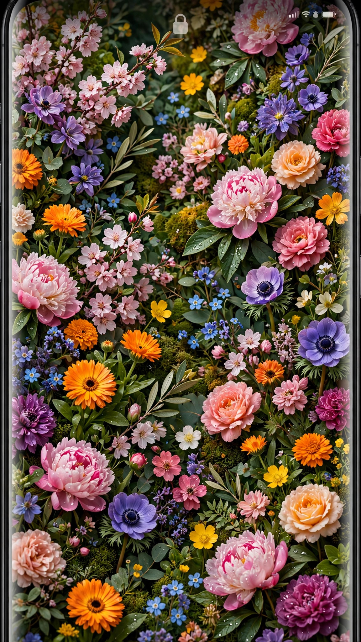Lock screen with a detailed wallpaper