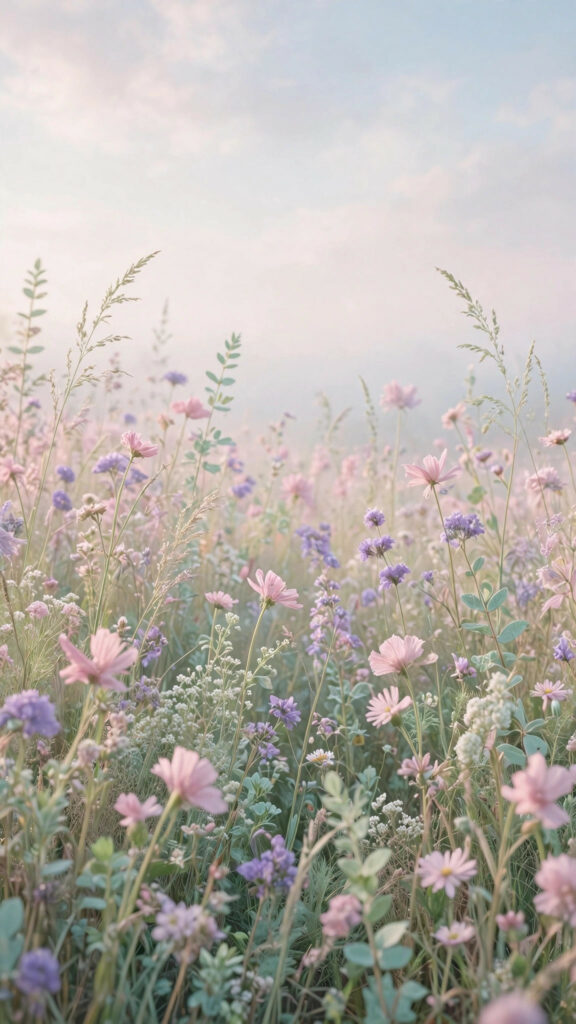 Pastel flower aesthetic wallpaper