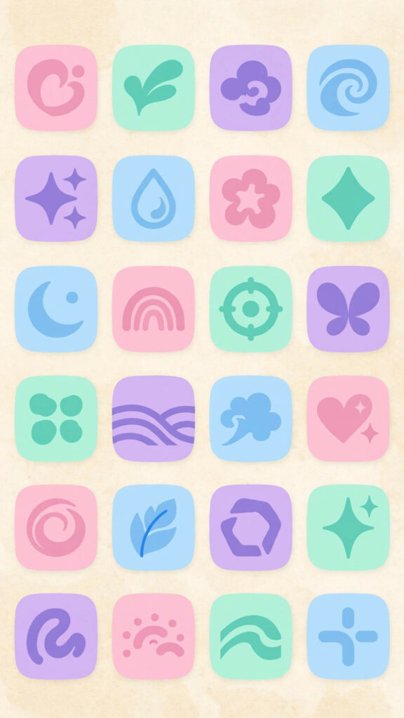 Pastel wallpaper with widgets