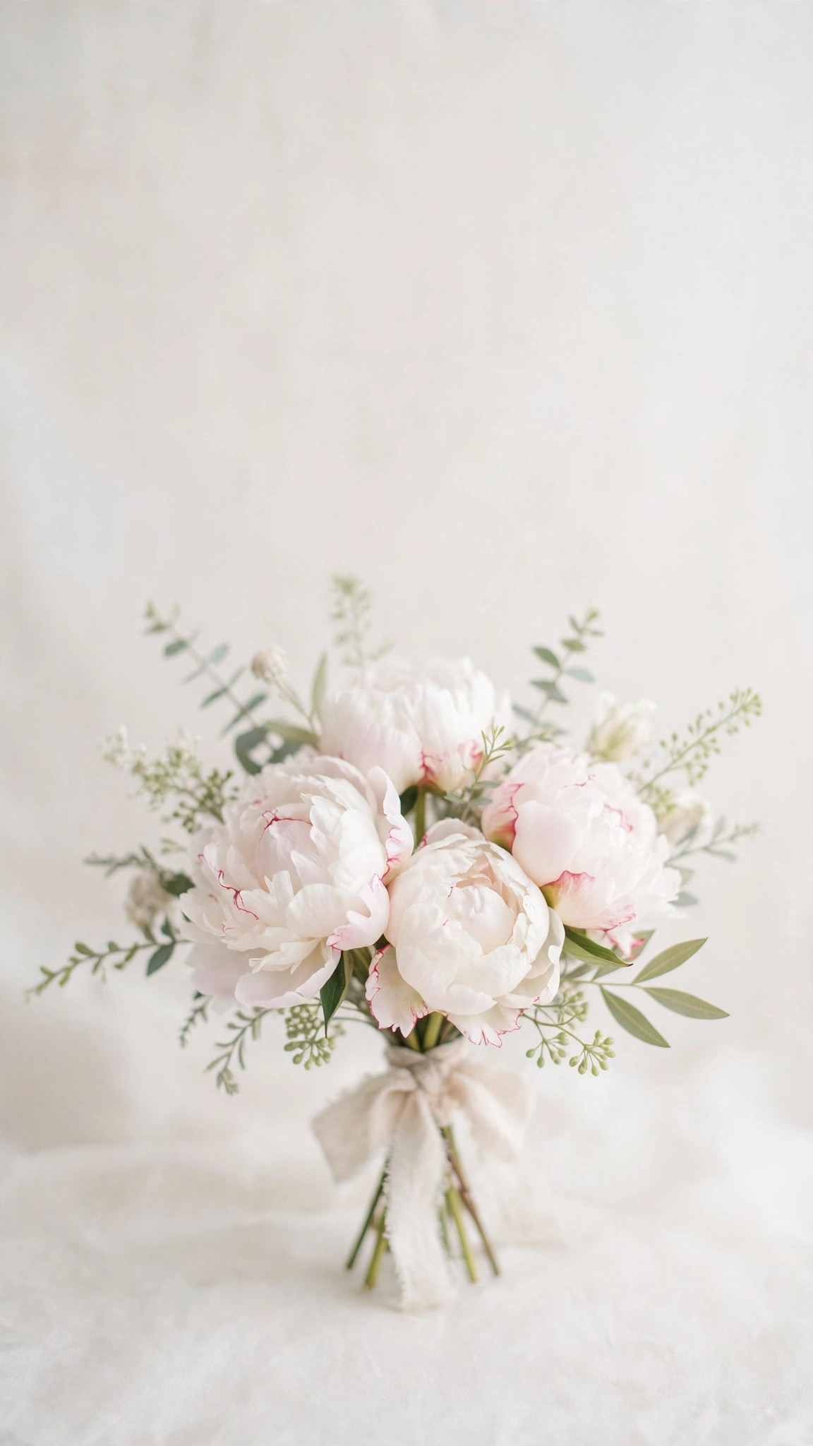 Soft muted botanical leaves wallpaper