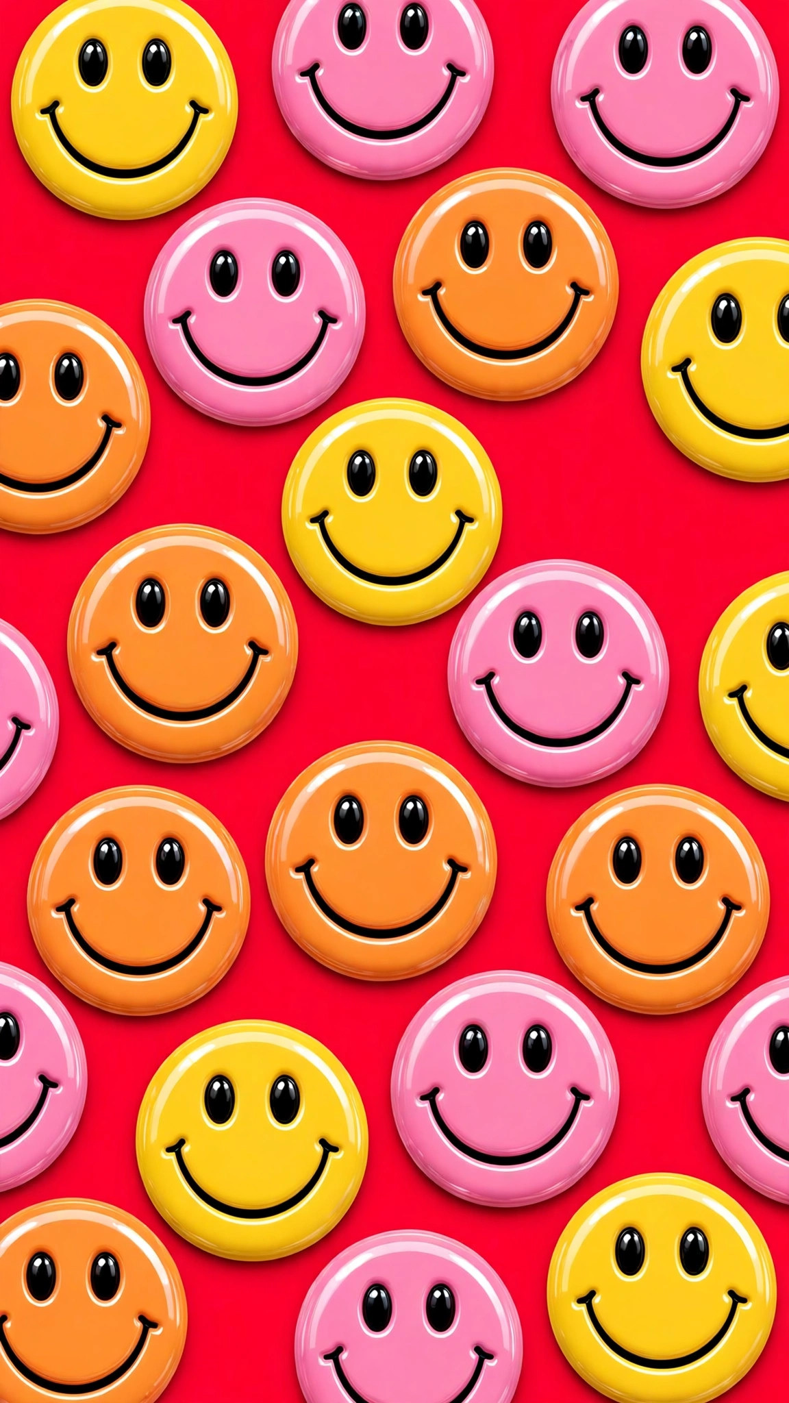 Colorful smiley face preppy wallpaper