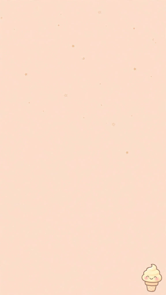 Kawaii ice cream wallpaper: tiny ice cream in the corner with a huge empty peach sky