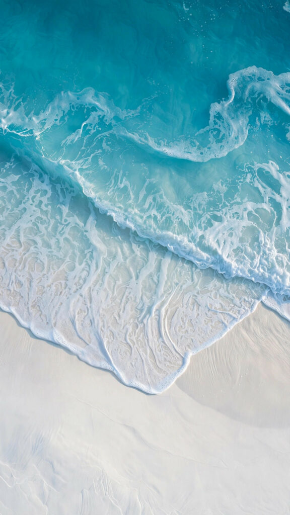 Turquoise ocean waves phone wallpaper