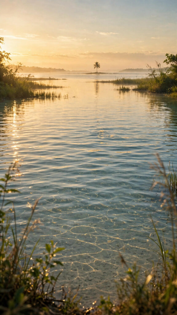 Sandy beach at sunset wallpaper
