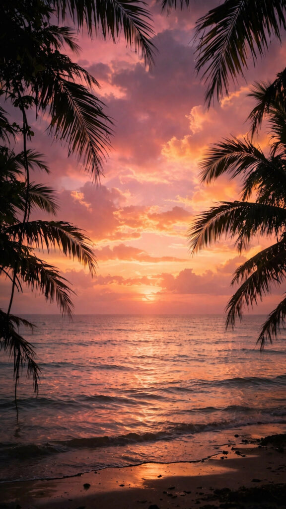Golden hour beach sunset wallpaper