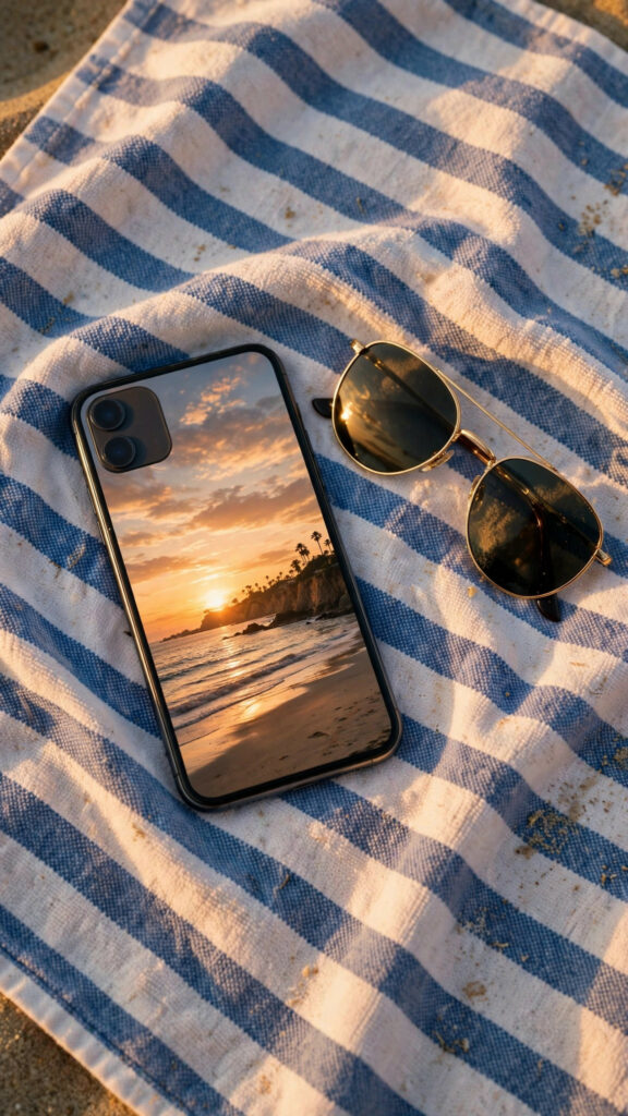 Tropical beach lock screen
