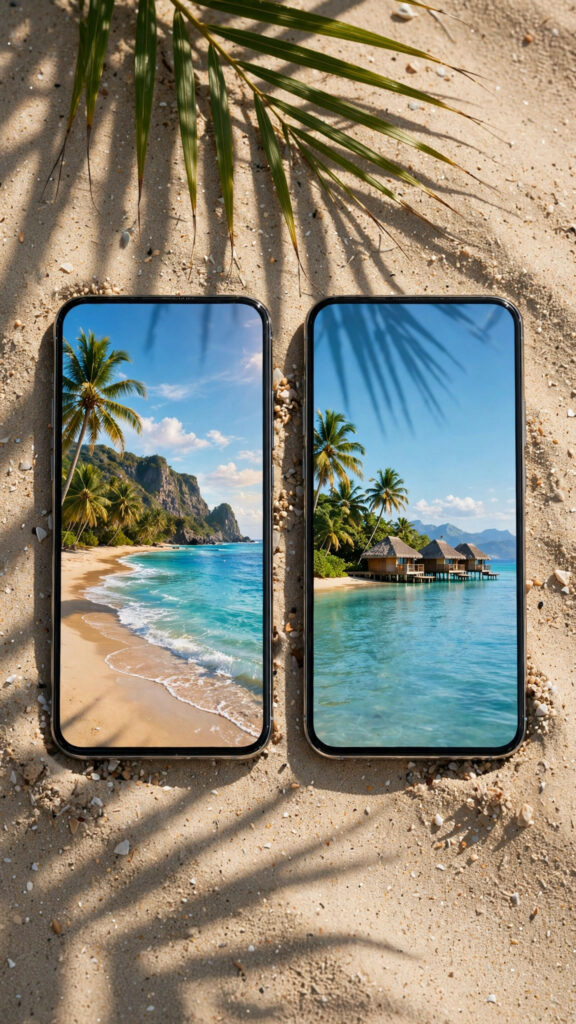 Ocean wallpaper phone mockup