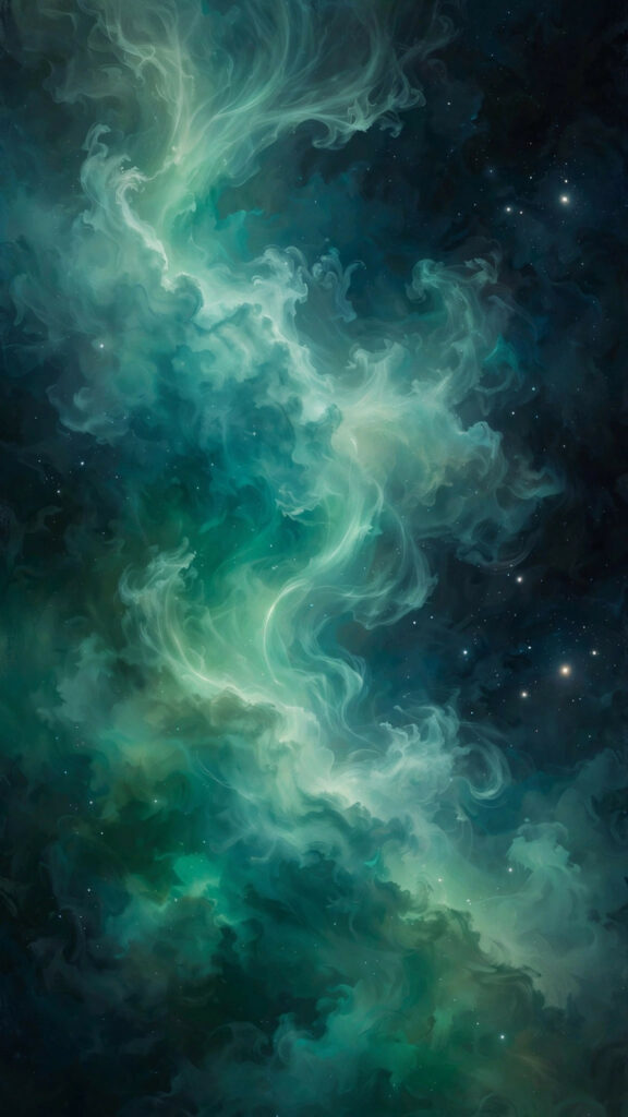 Teal and purple galaxy clouds phone wallpaper