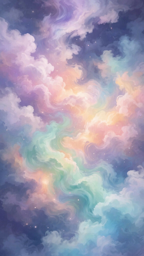 Starry purple nebula phone background