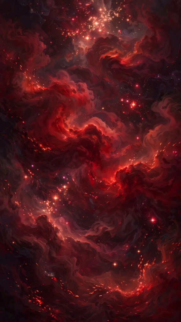Glowing multicolour nebula phone wallpaper