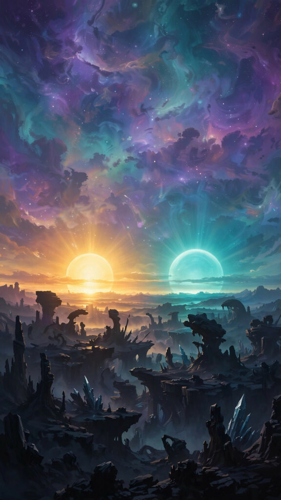 Distant alien world phone wallpaper