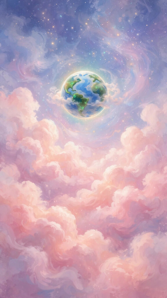 Planet with two suns science-fiction phone wallpaper