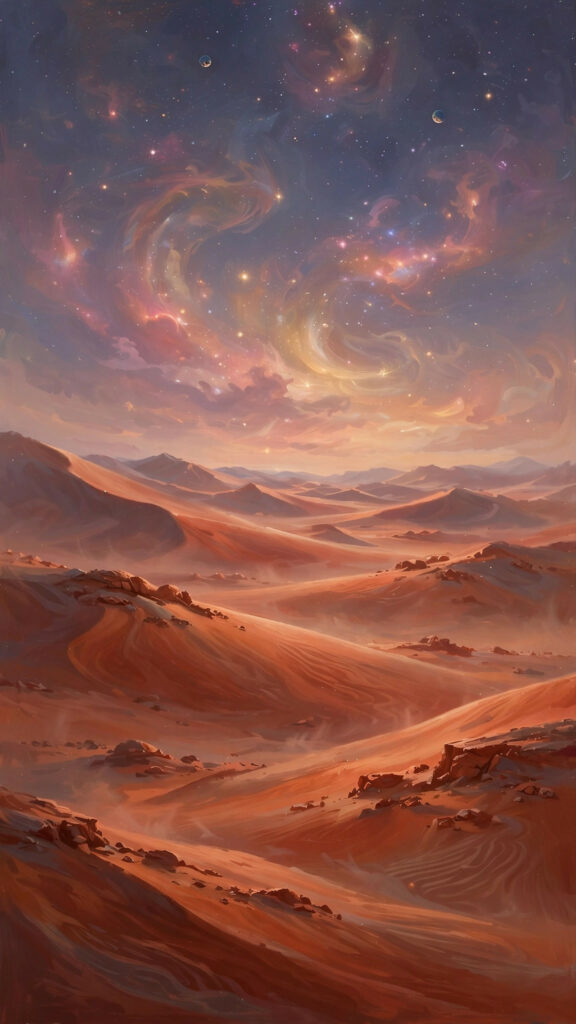 Saturn-like ringed planet phone wallpaper