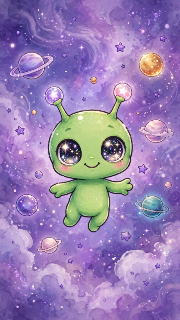 Cute astronaut hugging a star phone wallpaper