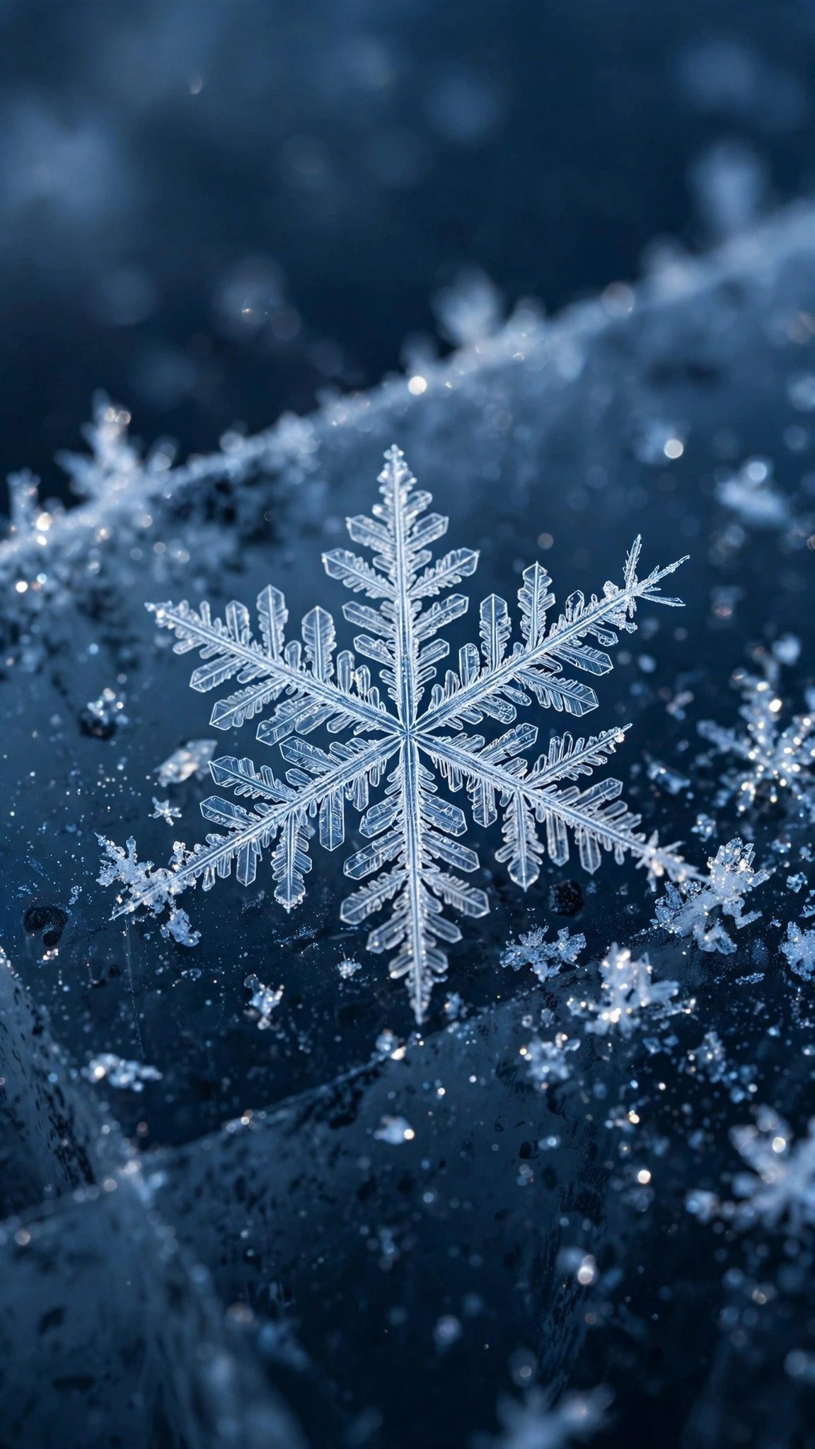 Delicate snowflake macro wallpaper