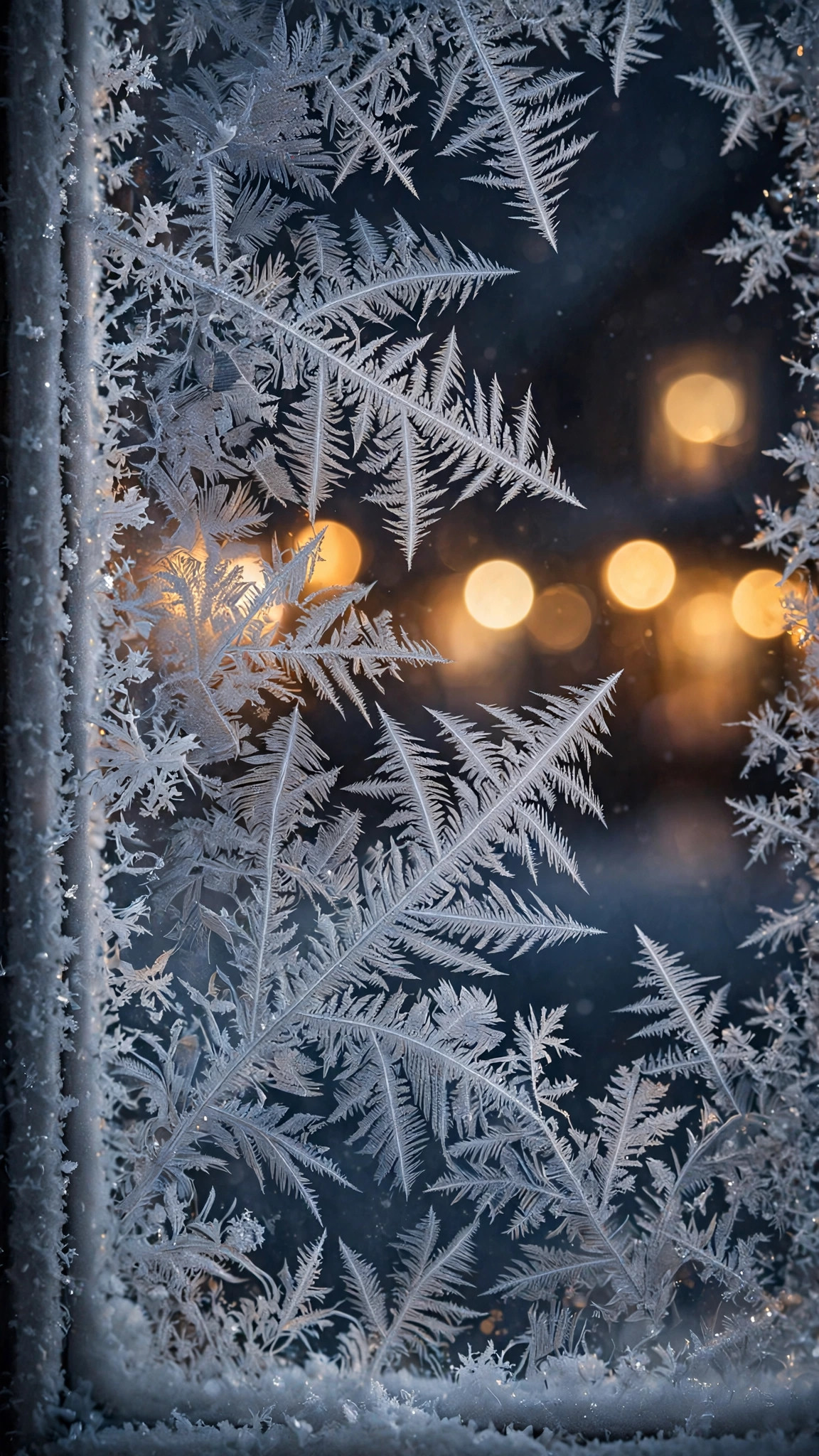 Moonlit night scene on fresh snow wallpaper