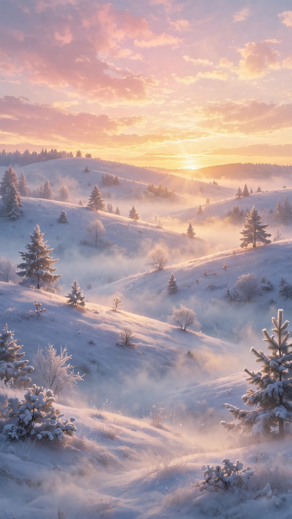 Cool-toned snowy lock screen wallpaper