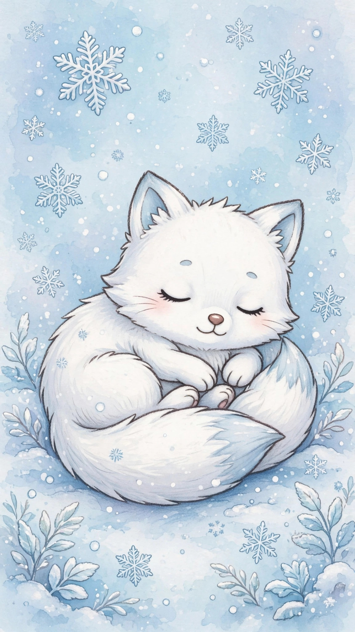 Charming cute winter character wallpaper
