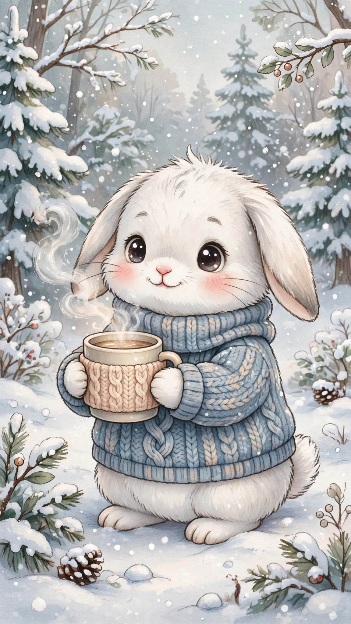Festive winter treats phone wallpaper